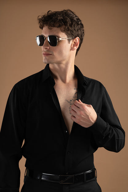 Black Cotton Shirt